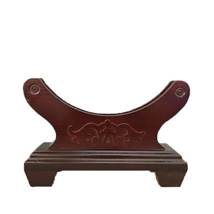 玉璧和氏璧平安扣底座月亮架茶叶饼圆盘玉石玉片盘子托架实木支架