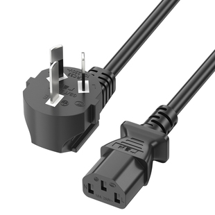 国标纯铜电源线三孔品字尾电脑台式主机显示器通用电饭煲锅带插头