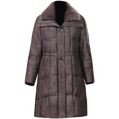 2025新款高端鹅绒羽绒服女款冬季加厚中长款羽绒服外套可拆卸毛领