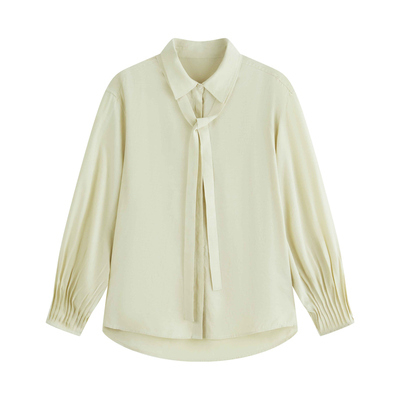 宽松通勤飘带休闲衬衫