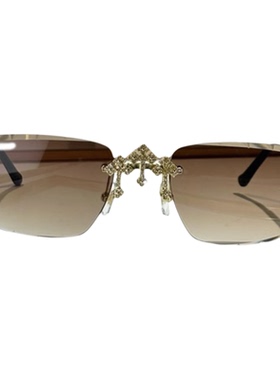 欧美时尚镶钻奢华方形女气质墨镜