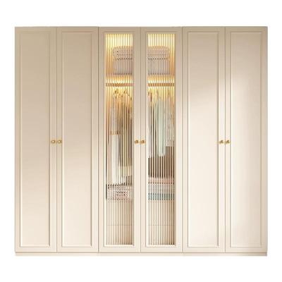 法式奶油风实木衣柜一门到顶橱柜