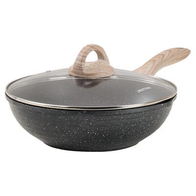 麦饭石燃气灶电磁炉通用不粘锅锅