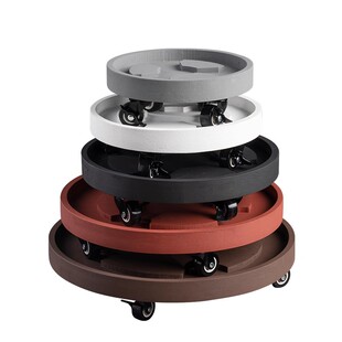 圆形透气高端花盆滚轮滑轮移动托盘带轮底座万向轮接水盘加厚垫底