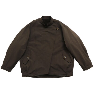 内仿兔毛棕色立领保暖外套