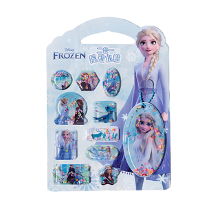 迪士尼儿童贴纸女孩子冰雪奇缘摇动注水贴画流沙卡通公主粘贴玩具