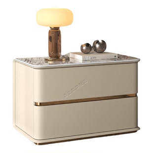 设计师别墅大户型岩板储物柜网红轻奢高级感床头柜卧室床边收纳柜