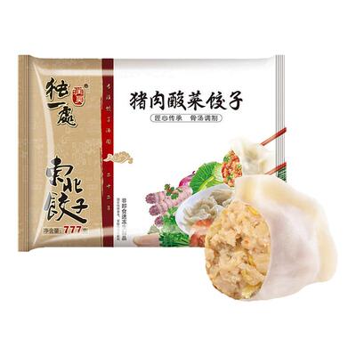 独一处东北正宗酸菜水饺777g速冻水饺猪肉酸菜馅饺子速食早餐煎饺