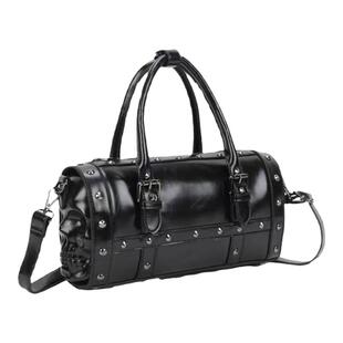辣妹暗黑哥特风亚文化包包骷颅头枕头包女2023新款真皮手提斜挎包