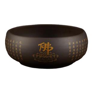 聚善缘佛具心经紫砂钵僧人饭碗 钵法器化缘钵餐具出家人钵袋僧