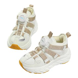 jeep儿童女童加绒运动鞋保暖防滑白鞋轻便缓震男孩冬天户外玩雪鞋