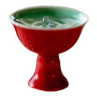 梵汝 故宫红陶瓷酒杯宋宴白酒杯复古宫廷风家用高足小酒杯一人饮