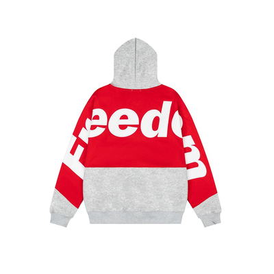 GSGF美式高街背标字母拼接连帽卫衣男女潮牌百搭宽松情侣款上衣