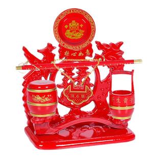 新娘陪嫁子孙桶木质同心锁子孙桶称心如意迎宾台摆件祝福婚庆用品