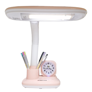 学生卡通充插两用led护眼台灯学习专用书桌床头卧室笔筒夜灯闹钟