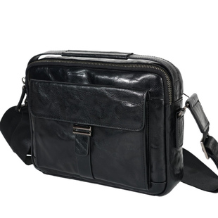 头层牛皮真皮高档大容量牛皮斜挎包男通勤横款休闲复工男士单肩包