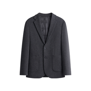 【90白鸭绒】杉杉男士绵羊毛羽绒西服2025冬新款西装保暖伴郎外套