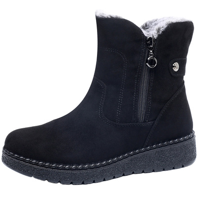 妈妈厚底雪地靴棉鞋女冬季加绒