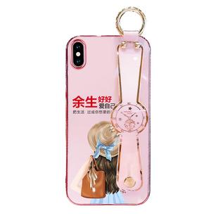 适用苹果x手机壳新款iphonexs余生好好爱自己xsmax斜跨挂绳腕带xr保护套硅胶防摔软壳卡通原创女款外壳