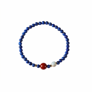 青金石手串小珠细款叠戴轻奢小众精致转运手链闺蜜礼物南红手串