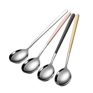 不锈钢勺子食品级学生餐具长柄家用调羹吃饭成人饭勺汤匙韩式汤勺