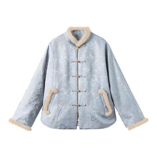 【菱烟】莨西子新中式国风桑蚕丝棉服外套女贵气一字盘扣棉衣