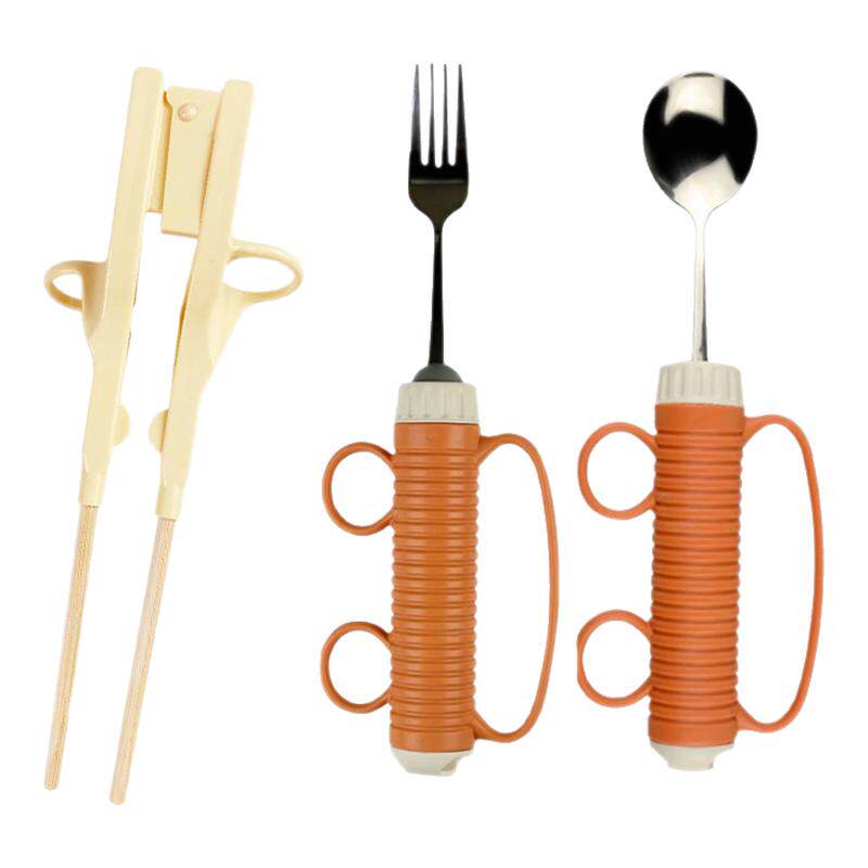 中风偏瘫手部无力指环勺指环叉手抖握力不足指环筷子老人助食餐具