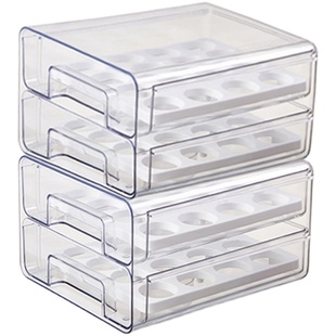 日本进口鸡蛋收纳盒厨房鸡蛋托架冰箱食物保鲜盒防摔防尘储藏盒子