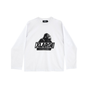 XLARGE儿童百搭印花上衣男女2026新款春秋圆领纯棉长袖T恤中大童