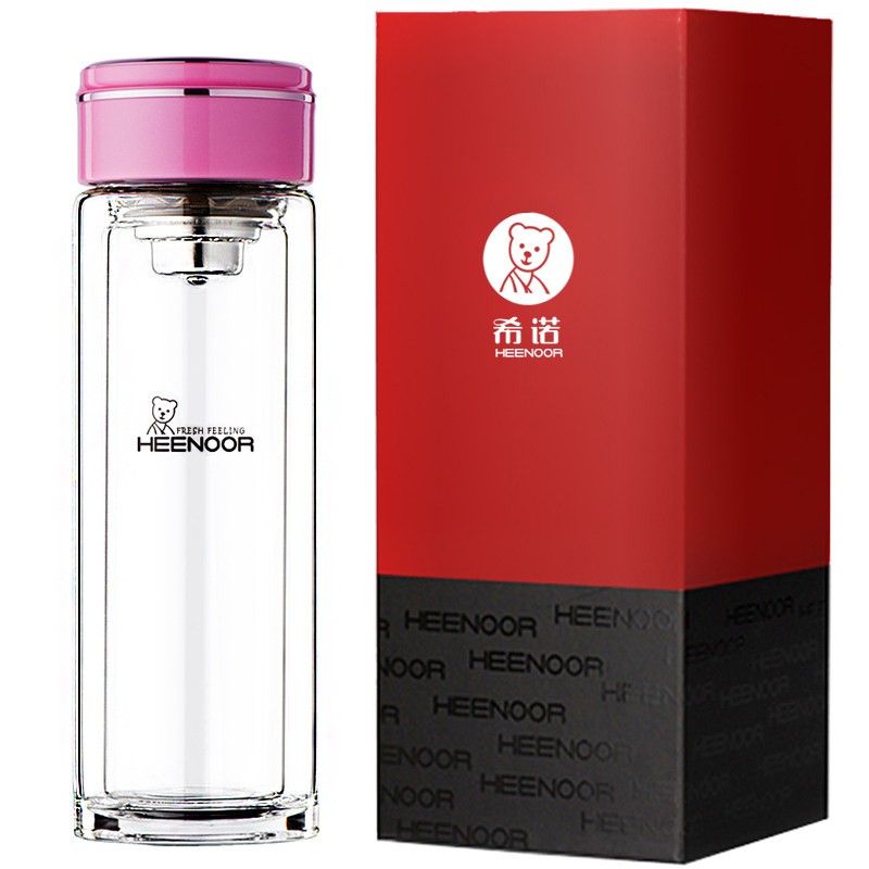 双层玻璃杯希诺女士玻璃杯花茶杯