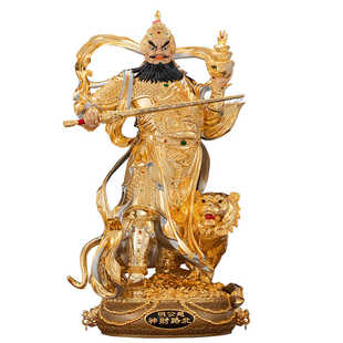 铜鎏金五路财神像武财神赵公明柴荣比干关羽王亥站像家用店铺摆件