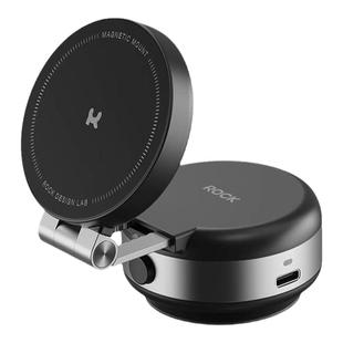 ROCK电动真空吸盘手机车载支架2025磁吸汽车导航仪表台玻璃支架