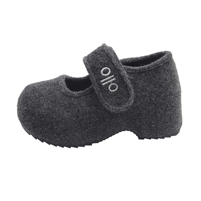 法式气质小单鞋女秋冬坡跟高跟鞋