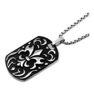 欧美复古克罗星童军花钛钢吊坠项链个性男女士潮流时尚朋克配饰品