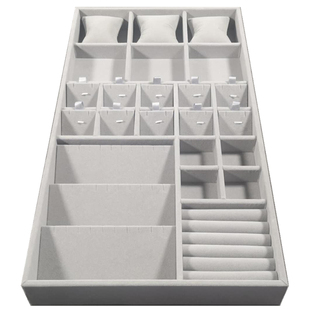 定制阿莱斯斗柜抽屉绒布首饰收纳托盘首饰盒项链手表展示分隔实木