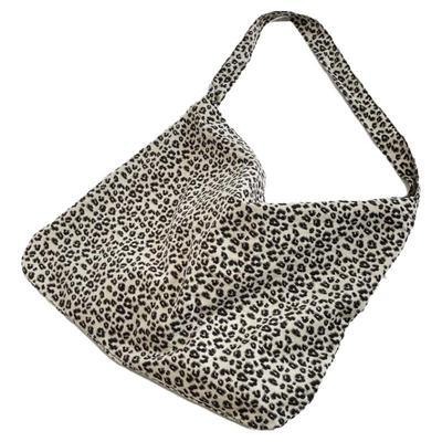 新款韩系章若楠同款豹纹帆布包