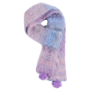 7THLAT纯手作抓毛蓝紫色渐变围巾女秋冬氛围感保暖加厚超好看围脖