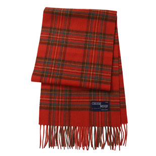 定制款~新年红色格子羊毛围巾女冬季韩系氛围感保暖流苏围脖护颈