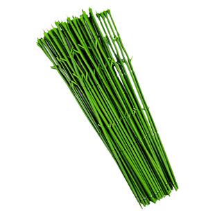 花寻礼韵花杆绿铁丝手工玫瑰花假花枝diy制作材料花艺胶包铁丝杆