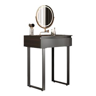 意式极简梳妆台2026新款主卧室床头60cm小型实木化妆桌轻奢高级感