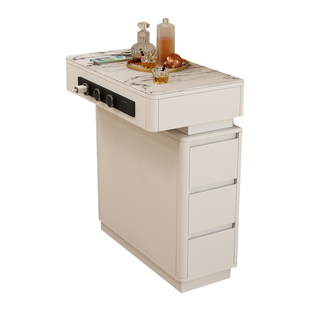 可移动单独小岛台小户型窄导台岩板台面迷你新款储物展示柜可定制