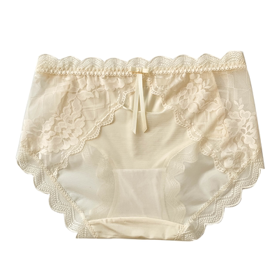 纯欲网纱蕾丝蝴蝶结大码女士内裤