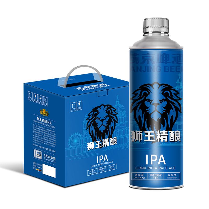 狮王精酿IPA12度1L*6金黄色酒体