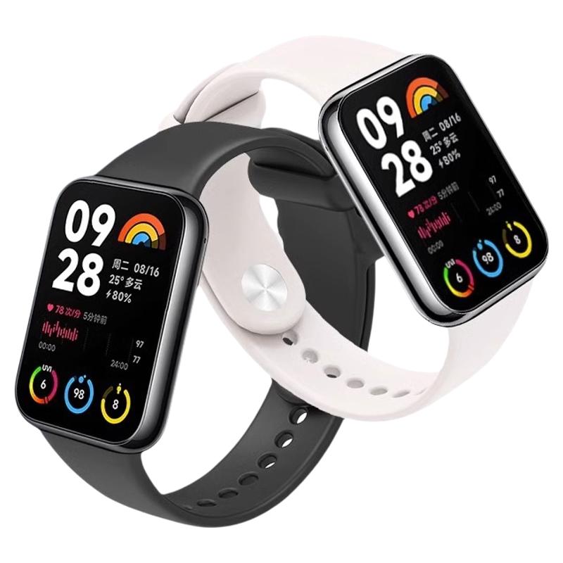 型月适用小米手环8pro腕带多彩纯色硅胶小米7Pro表带智能运动红米watch4替换带时尚透气nfc手表链男女款磁吸