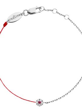 Redline/红绳白金半绳半链手链