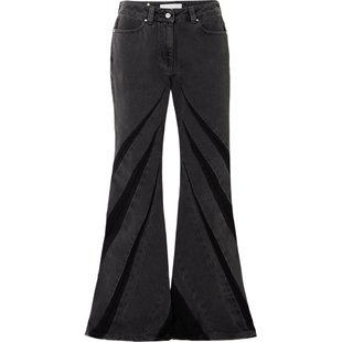 【38焕新周】Dion Lee 夏季女拼接中腰微喇牛仔裤