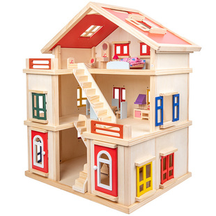 【官方】儿童娃娃屋木制公主豪华别墅城堡女孩拼装木屋小屋子玩具