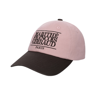 MARITHE拼色刺绣弯帽檐鸭舌帽