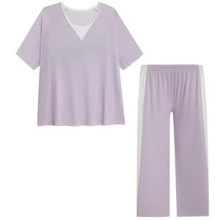 【海藻睡眠衣】爱慕睡衣女抗菌防螨透气短袖分身可外穿家居套装