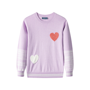 加比瑞女童毛衣针织衫秋冬线衫儿童打底衫纯棉薄秋季上衣粉色线衣